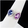 Image 1 : 3.17 ctw Blue and Purple Sapphire and 0.45 ctw Diamond Platinum Ring (GIA CERTIF