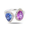 Image 2 : 3.17 ctw Blue and Purple Sapphire and 0.45 ctw Diamond Platinum Ring (GIA CERTIF