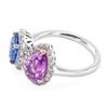 Image 3 : 3.17 ctw Blue and Purple Sapphire and 0.45 ctw Diamond Platinum Ring (GIA CERTIF