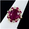 Image 3 : 11.14 ctw Ruby and 0.64 ctw Diamond 14K Yellow Gold Ring