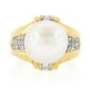 Image 4 : 14K Yellow Gold Large 12.58mm South Sea Pearl Ring w/ Baguette & Round Diamonds