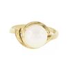 Image 4 : Classic Vintage 18K Yellow Gold 8mm Round White Pearl Solitaire Open Work Ring