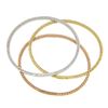 Image 5 : (3) NEW 14k Rose Yellow White Gold Diamond 6.5" Flexible Stack Bangle Bracelets
