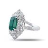 Image 2 : 4.87 ctw Emerald and 1.44 ctw Diamond Platinum Ring (GIA CERITIFIED)