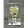 Image 2 : Pop Art Glow in the Dark Light Bulb Sculpture/ Paperweight in Lucite by Pierre Giraudon