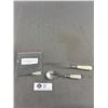 Image 1 : Sterling Silver and Mother of Pearl Glove Hook, Spoon and Knife