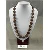 Image 1 : Genuine Leopard Jasper Gemstone Necklace, Marked Sterling on Clasp