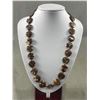 Image 2 : Genuine Leopard Jasper Gemstone Necklace, Marked Sterling on Clasp