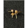 Image 2 : Marked 14k Gold Vintage Earrings with Pink Gemstone