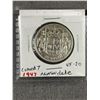 Image 1 : 2 x Canadian 50-cents, 1947 Narrow date & 1947 Curved date - Very Fine