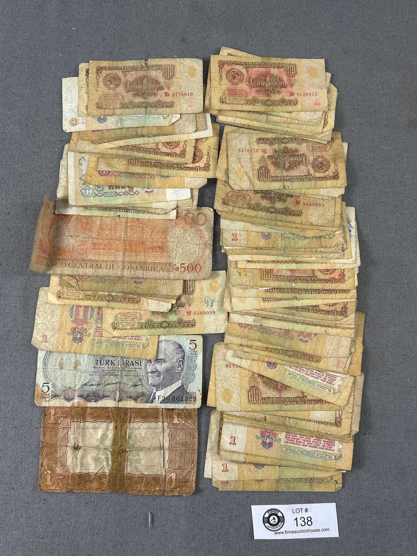 Huge Lot Of Old Bank Notes. Russian etc