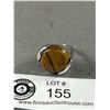 Image 2 : Huge Genuine Tiger's Eye Stone Silver Ring