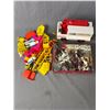 Image 2 : Toy Lot - Farm Animals, Letter Cycling (NIB), Power Rangers Talking Bank & More