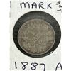 Image 2 : 1887a German 1 Mark Silver Coin