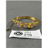 Image 2 : Spectacular Vintage Enamel Flower Rhinestone Bangle Circa 1950's