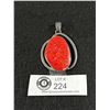 Image 1 : Huge Sterling Genuine Coral Pendant