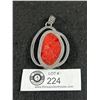 Image 2 : Huge Sterling Genuine Coral Pendant