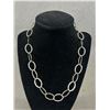 Image 2 : Nice Hammered Design Sterling Silver Links Necklace Marked 925 16.1gr