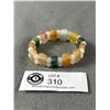 Image 1 : Beautiful Various Clours of Jade Stone Lins & Beads Stretch Bracelet in Good Conditon