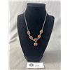 Image 1 : Beautiful Vintage Sterling Silver with Carnelian Stones Necklace 18.4gr