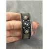 Image 2 : Vintage Silver with Black Pearl & 2 Stones Open Cuff Bangle