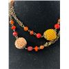 Image 2 : Vintage Orange Colour Glass Beads Designer Necklace