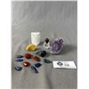 Image 1 : Lot of Polished Stones with a Selenite Piece and Amethyst Piece