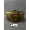 Image 2 : Vintage Etched Brass Over Wood Tea Caddy