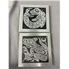 Image 2 : Set of 4 First Nations Art- Handcrafted in BC and Sold Thru Birks (Largest 7.5" x 9.5")