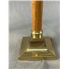 Image 2 : Pair of 9" Oak and Brass Candlesticks