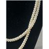 Image 2 : Beautiful Double Strand Genuine Pearl Necklace and Stud Earrings