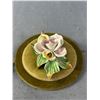 Image 2 : Beautiful Early Vintage Capodimonte Porcelain Floral Wall Décor - Approx 4.75"