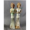 Image 2 : Vintage Porcelain Ladies w/Beaded Skirts, Ballerina