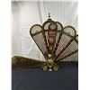 Image 7 : Vintage Griffin Peacock Fireplace Screen with Tool Set