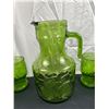 Image 4 : Green Glass Pitcher and Cup set