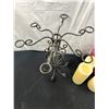 Image 2 : Decorative Metal Candle Holder (Glass Holder Inserts Missing), & Candles