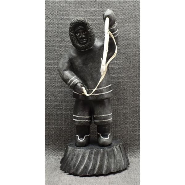 ESKIMO STONE CARVING (SIGNED)