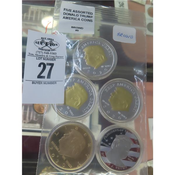 5 Asst. DJT America Coins