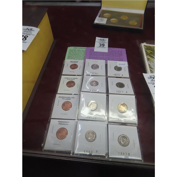2009 Lincoln Cents 8, Uncirculated Roosevelt Dimes - 8