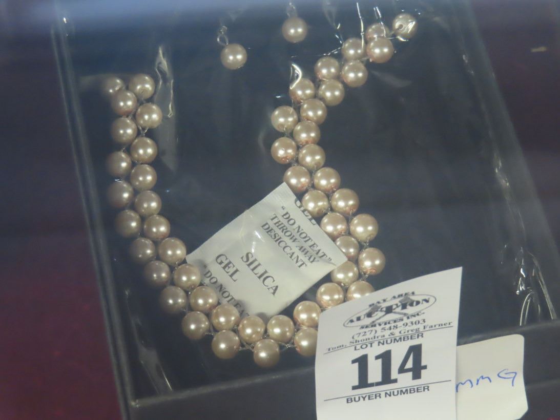 Pearl Necklace/Earring Set