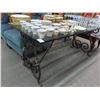 Image 1 : Ornamental Iron Base Glasstop Dining Table