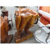 Image 2 : 4-Ornately Carved Cowboy Figural Bar Stools - 4 X $