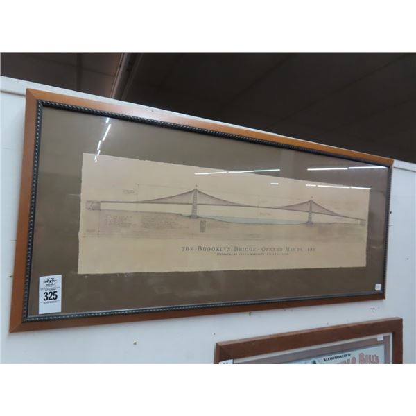 Brooklyn Bridge Commemorative Sketch - Framed