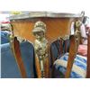 Image 2 : Ornate Burl Cast Figural Trim Pedestal Table