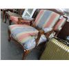 Image 2 : Carved Mahogany Padded Armchairs - Pair