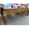 Image 1 : Ornate Queen Anne Figural Cast/Brass Trim Leather Inlay Writing Desk