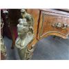 Image 2 : Ornate Queen Anne Figural Cast/Brass Trim Leather Inlay Writing Desk
