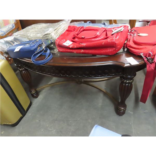 Mahogany Oval Glasstop Coffee Table