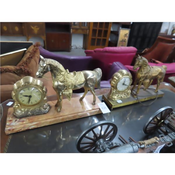 Vintage Horse Model Mantle Clocks - 2