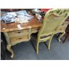 Image 1 : Painted Burl Queen Anne Writing Desk w/Chair